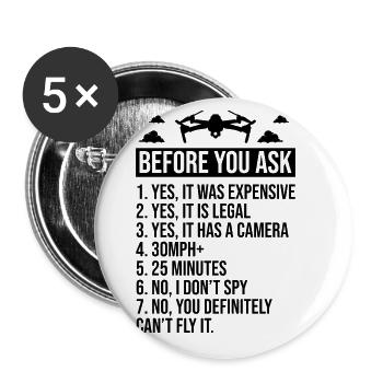 Before You Ask Yes It Was Expensive Quadcopter RC - Buttons large 2.2''/56 mm (5-pack) - white - Front