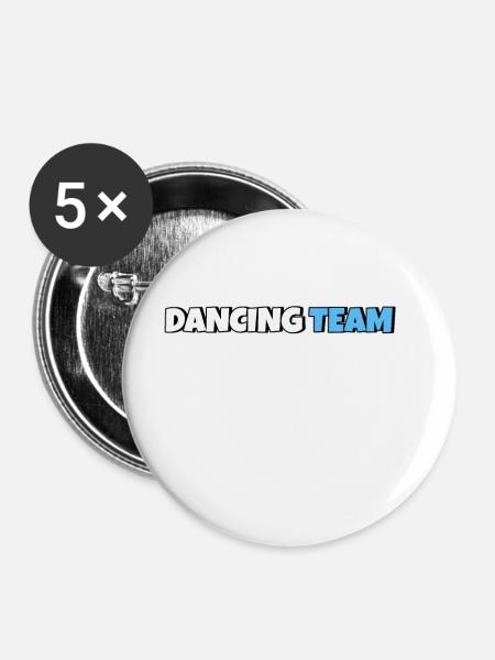 Dancing Team - Buttons groß 56 mm (5er Pack) - Weiß