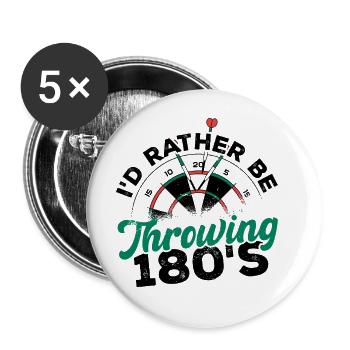 I'd Rather Be Throwing Darts And Board Dartplayer - Buttons large 2.2''/56 mm (5-pack) - white - Front