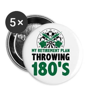 My Retirement Plan Scoring Dart Player Darting Tri - Buttons large 2.2''/56 mm (5-pack) - white - Front