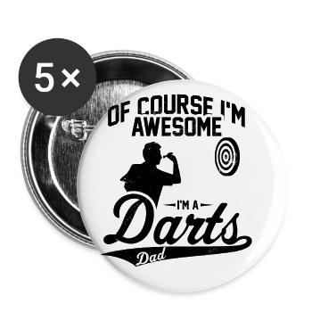 Of Course I'm Awesome I'm A Darts Dad Dart Player - Buttons large 2.2''/56 mm (5-pack) - white - Front