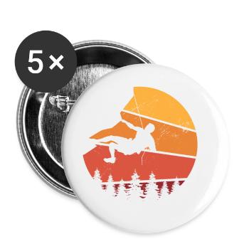 Retro Graphic Climbing Bouldering Rock Climber Mou - Buttons large 2.2''/56 mm (5-pack) - white - Front