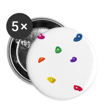 Retro Graphic Climbing Bouldering Rock Climber Mou - Buttons large 2.2''/56 mm (5-pack) - white - Front
