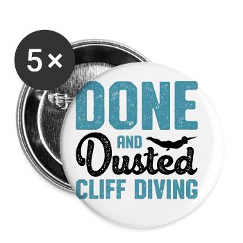 Done And Dusted Cliff Diving Cliff Diver Waterspor - Buttons large 2.2''/56 mm (5-pack) - white - Front