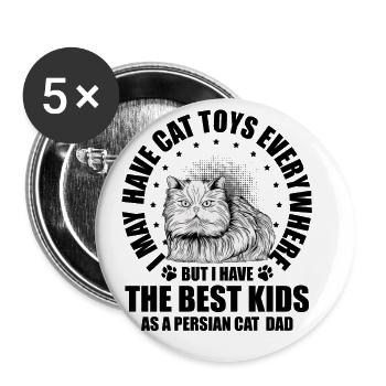 Chat persan Chat Amoureux Propriétaire de chat Persan Longhair C - Lot de 5 grands badges (56 mm) - blanc - Devant