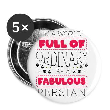 Chat persan Chat Amoureux Propriétaire de chat Persan Longhair C - Lot de 5 grands badges (56 mm) - blanc - Devant