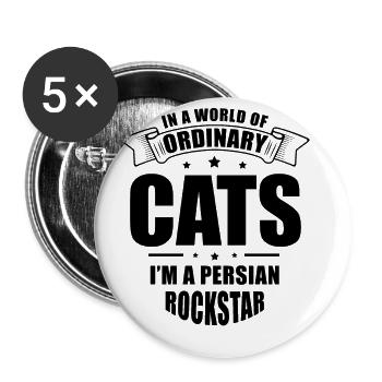 Chat persan Chat Amoureux Propriétaire de chat Persan Longhair C - Lot de 5 grands badges (56 mm) - blanc - Devant