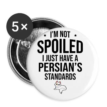 Chat persan Chat Amoureux Propriétaire de chat Persan Longhair C - Lot de 5 grands badges (56 mm) - blanc - Devant
