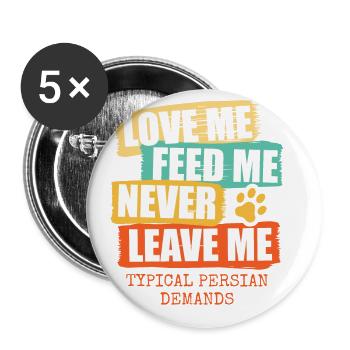 Chat persan Chat Amoureux Propriétaire de chat Persan Longhair C - Lot de 5 grands badges (56 mm) - blanc - Devant