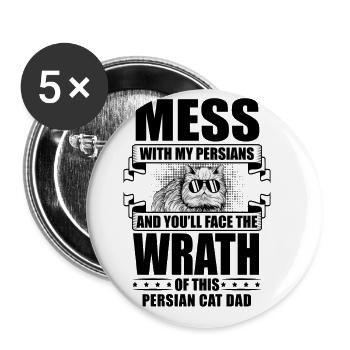 Chat persan Chat Amoureux Propriétaire de chat Persan Longhair C - Lot de 5 grands badges (56 mm) - blanc - Devant