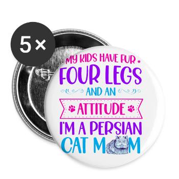 Persian Cat Cat Lover Cat Owner Persian Longhair C - Buttons large 2.2''/56 mm (5-pack) - white - Front