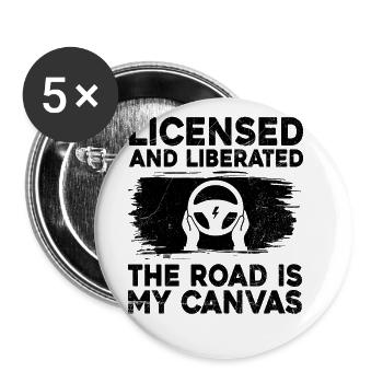 Driving License Passed New Driver Permit Driving S - Buttons large 2.2''/56 mm (5-pack) - white - Front