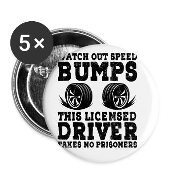 Driving License Passed New Driver Permit Driving S - Buttons large 2.2''/56 mm (5-pack) - white - Front