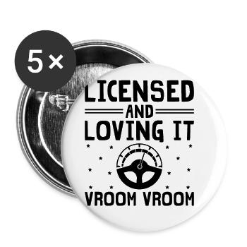 Driving License Passed New Driver Permit Driving S - Buttons large 2.2''/56 mm (5-pack) - white - Front
