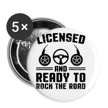 Driving License Passed New Driver Permit Driving S - Buttons large 2.2''/56 mm (5-pack) - white - Front