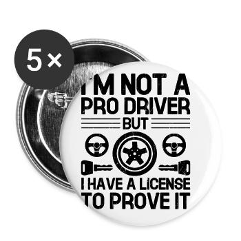 Driving License Passed New Driver Permit Driving S - Buttons large 2.2''/56 mm (5-pack) - white - Front