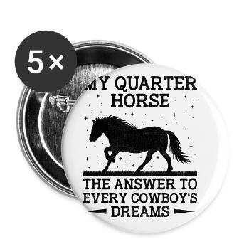 American Quarter Horse Equestrian Horse Lover Hors - Buttons large 2.2''/56 mm (5-pack) - white - Front