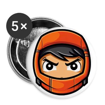 Süßer Halloween Ninja - Buttons groß 56 mm (5er Pack) - Weiß - Vorne