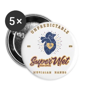 Superwet hand NEW Plum orange BB heart weathered - Buttons large 2.2''/56 mm (5-pack) - white - Front