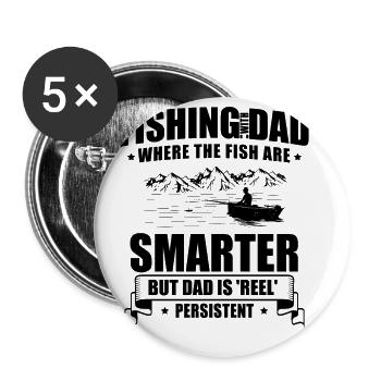 Pêche Papa Papa Pêcheur Childern Drôle Poisson Alors - Lot de 5 grands badges (56 mm) - blanc - Devant