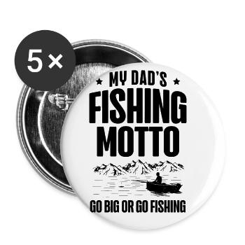 Pêche Papa Papa Pêcheur Childern Drôle Poisson Alors - Lot de 5 grands badges (56 mm) - blanc - Devant