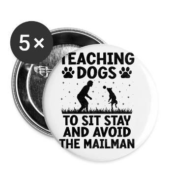 Dresseur de chiens Dressage de chiens Dressage de chiens Soins aux animaux de compagnie Pr - Lot de 5 grands badges (56 mm) - blanc - Devant