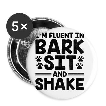 Dresseur de chiens Dressage de chiens Dressage de chiens Soins aux animaux de compagnie Pr - Lot de 5 grands badges (56 mm) - blanc - Devant