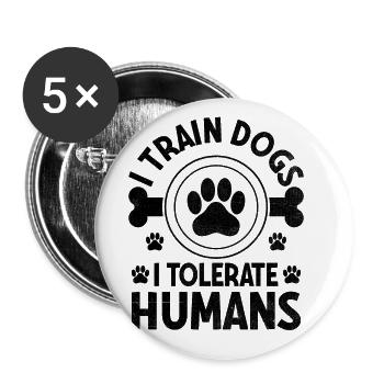 Dog Trainer Dog Training Training Dogs Pet Care Pr - Buttons large 2.2''/56 mm (5-pack) - white - Front