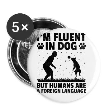 Dog Trainer Dog Training Training Dogs Pet Care Pr - Buttons large 2.2''/56 mm (5-pack) - white - Front