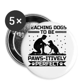 Dog Trainer Dog Training Training Dogs Pet Care Pr - Buttons large 2.2''/56 mm (5-pack) - white - Front