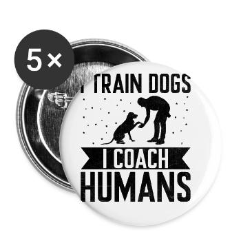 Dog Trainer Dog Training Training Dogs Pet Care Pr - Buttons large 2.2''/56 mm (5-pack) - white - Front