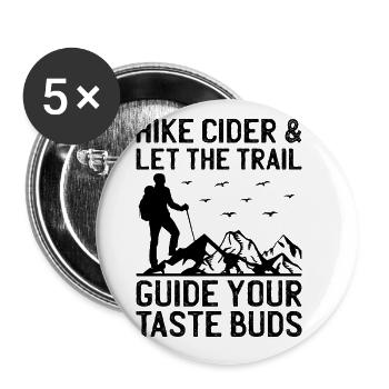 Hiking Hiker Nature Trekking Outdoor Mountaineerin - Buttons large 2.2''/56 mm (5-pack) - white - Front