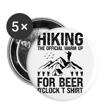 Hiking Hiker Nature Trekking Outdoor Mountaineerin - Buttons large 2.2''/56 mm (5-pack) - white - Front