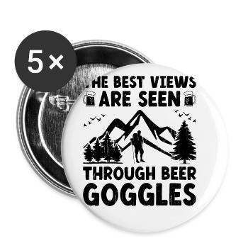 Randonnée Randonnée en plein air Alpinisme Trekking Natur - Lot de 5 grands badges (56 mm) - blanc - Devant