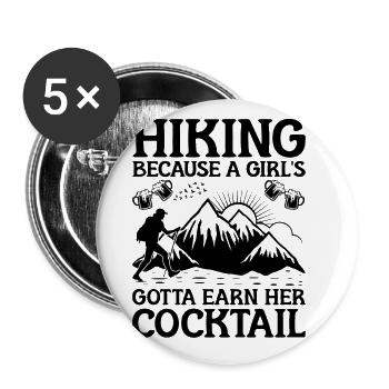 Randonnée Randonnée en plein air Alpinisme Trekking Natur - Lot de 5 grands badges (56 mm) - blanc - Devant
