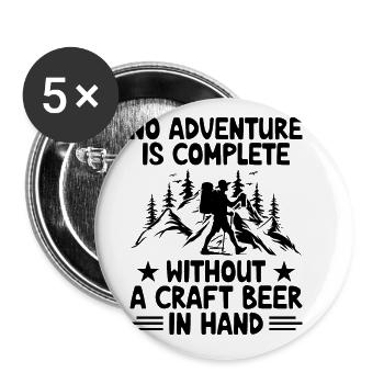Randonnée Nature Trekking Alpinisme Randonneur Outdoo - Lot de 5 grands badges (56 mm) - blanc - Devant