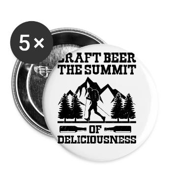 Hiking Nature Trekking Mountaineering Hiker Outdoo - Buttons large 2.2''/56 mm (5-pack) - white - Front