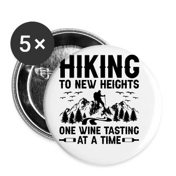 Wandern Natur Bergsteigen Trekking Outdoor Wandern - Buttons groß 56 mm (5er Pack) - Weiß - Vorne