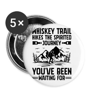 Randonnée Nature Alpinisme Trekking Randonnée en plein air - Lot de 5 grands badges (56 mm) - blanc - Devant