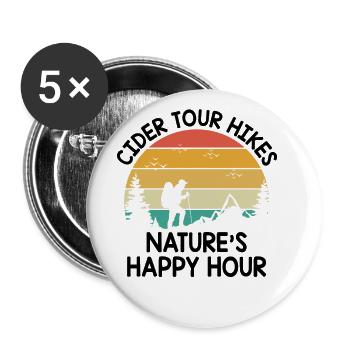 iking Outdoor Nature Hiker Trekking Mountaineering - Buttons large 2.2''/56 mm (5-pack) - white - Front