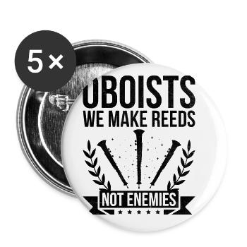 Oboe Player Oboe Basoonist Marching Band Instrumen - Buttons large 2.2''/56 mm (5-pack) - white - Front