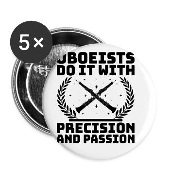 Oboe Player Oboe Basoonist Marching Band Instrumen - Buttons large 2.2''/56 mm (5-pack) - white - Front