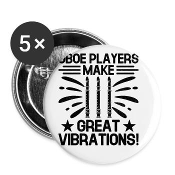 Oboe Player Oboe Basoonist Marching Band Instrumen - Buttons large 2.2''/56 mm (5-pack) - white - Front