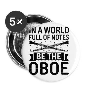 Oboe Player Oboe Basoonist Marching Band Instrumen - Buttons large 2.2''/56 mm (5-pack) - white - Front