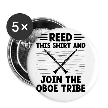 Oboe Player Oboe Basoonist Marching Band Instrumen - Buttons large 2.2''/56 mm (5-pack) - white - Front