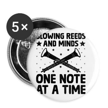 Oboe Player Oboe Basoonist Marching Band Instrumen - Buttons large 2.2''/56 mm (5-pack) - white - Front