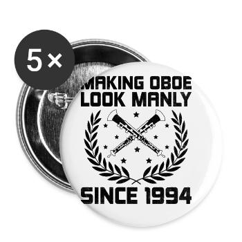 Oboe Player Oboe Basoonist Marching Band Instrumen - Buttons large 2.2''/56 mm (5-pack) - white - Front