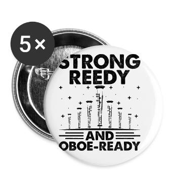 Oboe Player Oboe Basoonist Marching Band Instrumen - Buttons large 2.2''/56 mm (5-pack) - white - Front