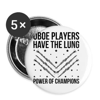 Oboe Player Oboe Basoonist Marching Band Instrumen - Buttons large 2.2''/56 mm (5-pack) - white - Front