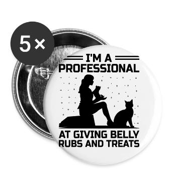 Pet Sitter Pet Sitting Dog and Cat Sitters Dog Wal - Buttons large 2.2''/56 mm (5-pack) - white - Front